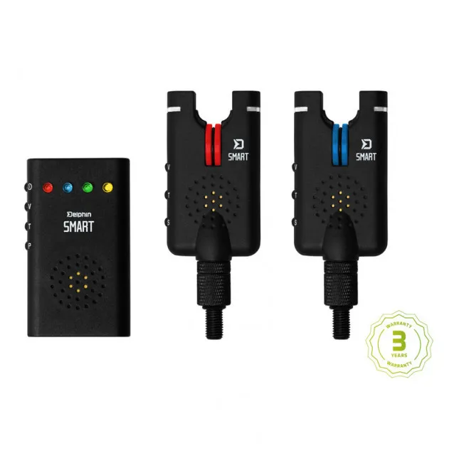 Delphin Smart 2+1 Funk-Bissanzeiger Set mit Transportkoffer-Bissanzeiger & Bobbins-JJ-Fishing