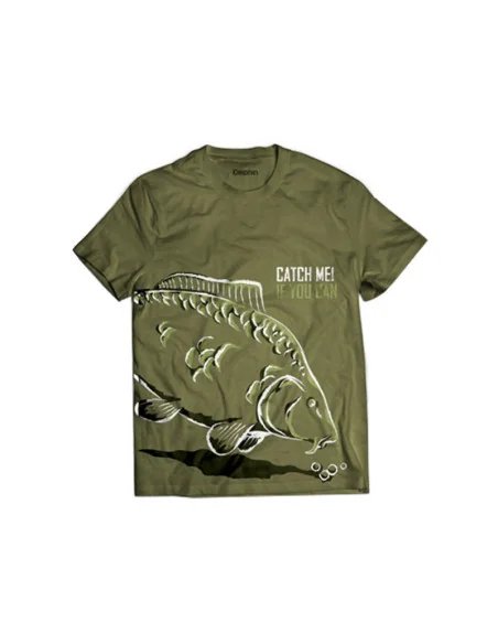 Delphin T-shirt "Catch Me" - Green with carp-Hoodie, Shirts, Jackets & Co-JJ-Fishing