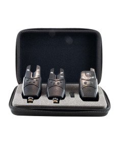 York Funkbissanzeiger Set 2+1 mit Case Bite Alarm Carp-Bissanzeiger & Bobbins-JJ-Fishing