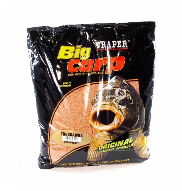 Traper Big Carp Groundbait 1kg Erdbeere Staubfutter-Groundbait & Partikelfutter-JJ-Fishing