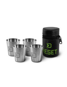 Delphin Reset Edelstahlbecher Set 4x 30ml Stainless Steel Cups mit Transporttasche-Outdoor Cooking-JJ-Fishing