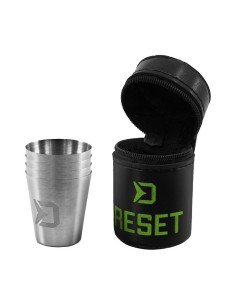 Delphin Reset Edelstahlbecher Set 4x 30ml Stainless Steel Cups mit Transporttasche-Outdoor Cooking-JJ-Fishing 2