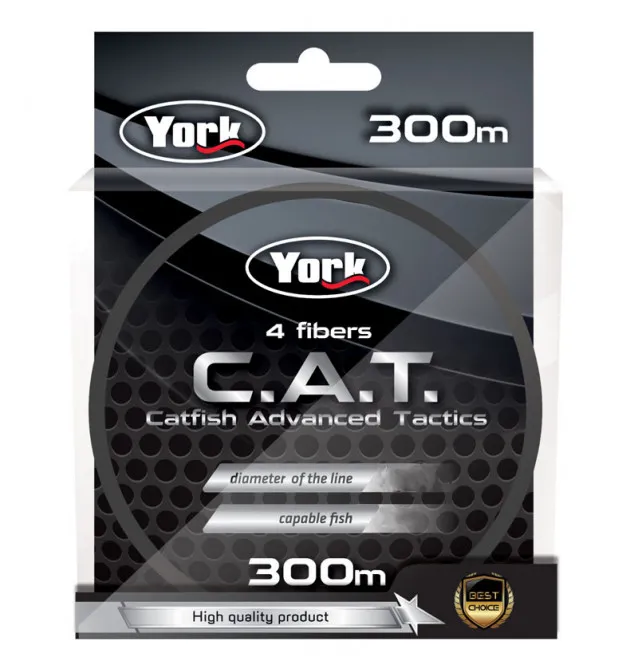 York C.A.T. Braid 0,50mm 75kg 300m black geflochtene Welsschnur-Schnüre-JJ-Fishing