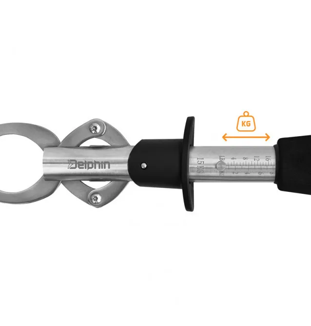 Delphin Clamper Fish Gripper 25cm / 15kg Waage eingebaut Fischzange-Werkzeuge-JJ-Fishing