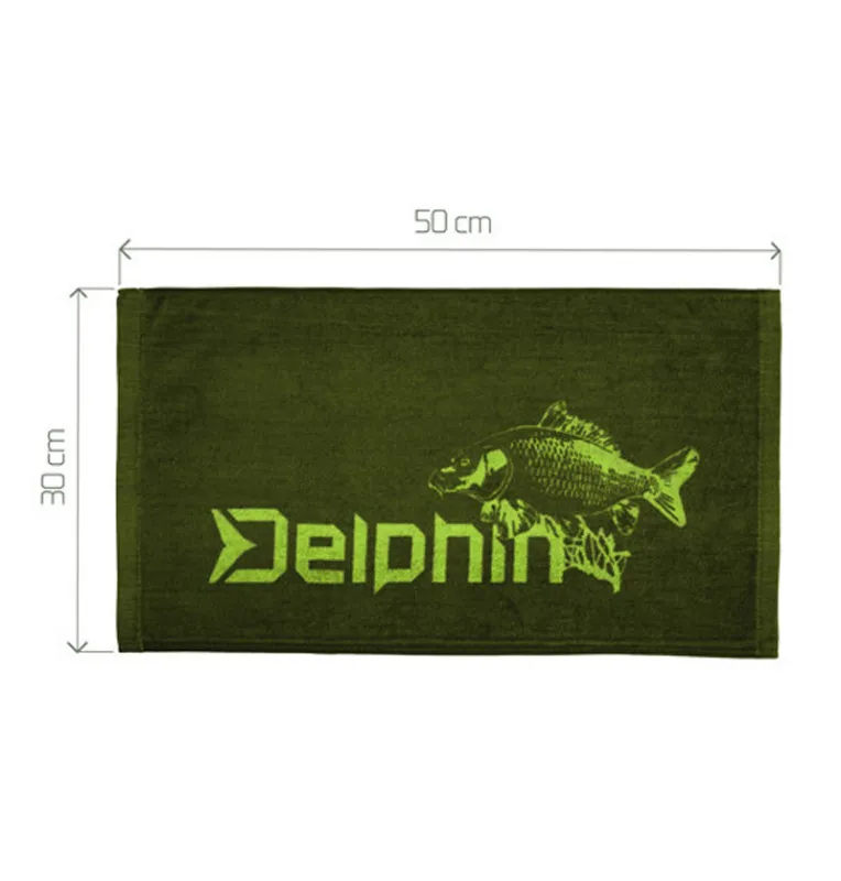 Delphin Carper Dry Hands Handtuch Grün 50x30cm Carp Towel-Diverses-JJ-Fishing