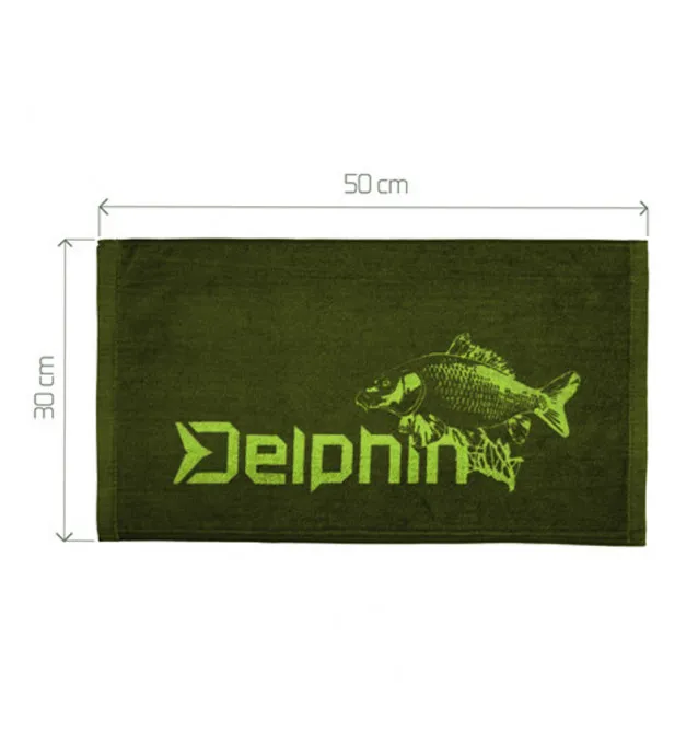 Delphin Carper Dry Hands Handtuch Grün 50x30cm Carp Towel-Diverses-JJ-Fishing