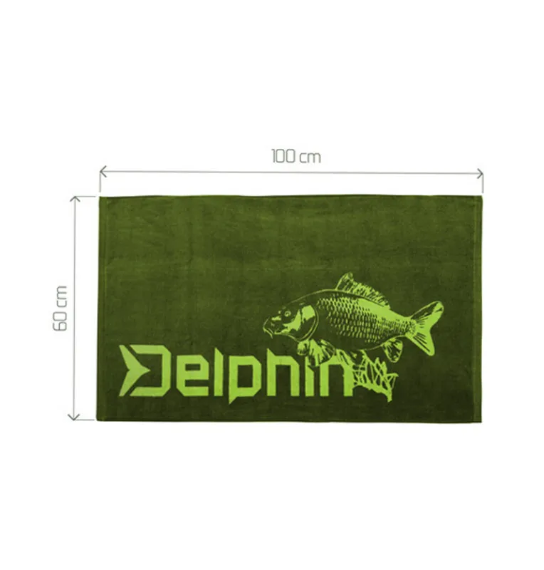 Delphin Carper Dry Body Handtuch 100x60cm Grün Badetuch Carp Towel-Diverses-JJ-Fishing
