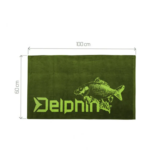 Delphin Carper Dry Body Handtuch 100x60cm Grün Badetuch Carp Towel-Diverses-JJ-Fishing