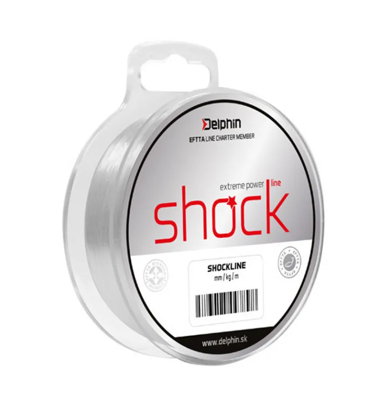 Delphin Shock Line 0,40mm 10,0kg 80m Transparent Shock Leader Schlagschnur-Vorfachmaterial & Montage-Zubehör-JJ-Fishing