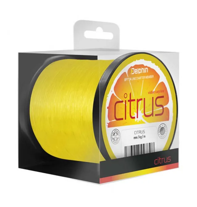 Delphin Citrus Mono Line 600m 0,35mm 8,6kg Fishing Line Yellow-Cords-JJ-Fishing