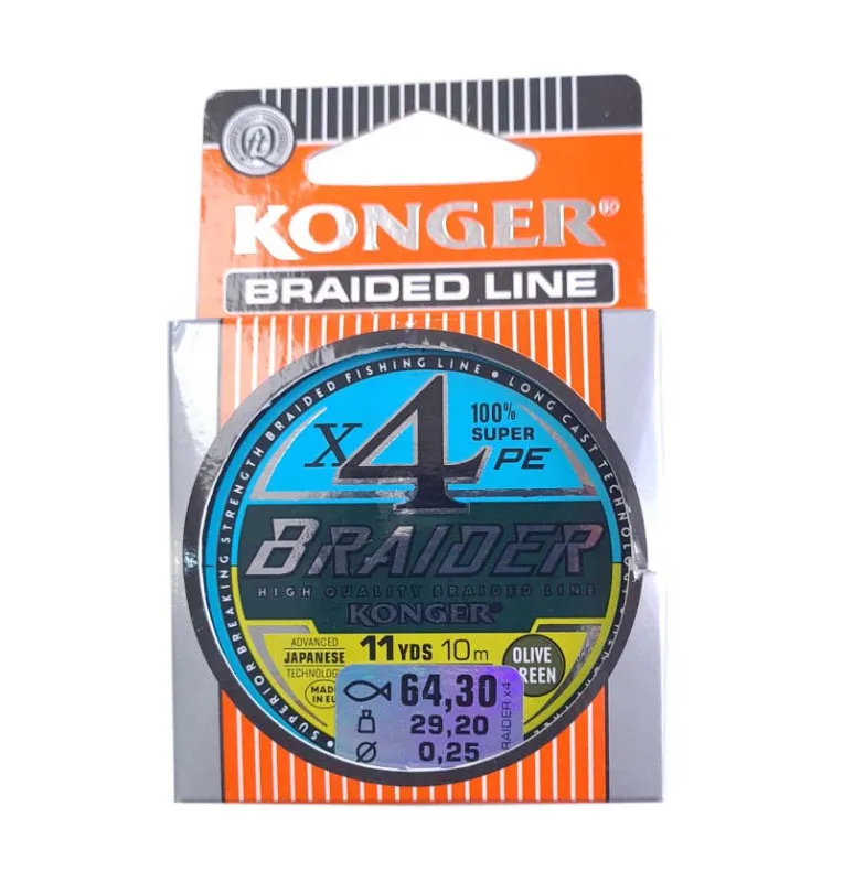 Konger Kevlon X4 Braided Line 10m Green Edition 0,25mm Vorfachmaterial extra steif-Vorfachmaterial & Montage-Zubehör-JJ-Fishing