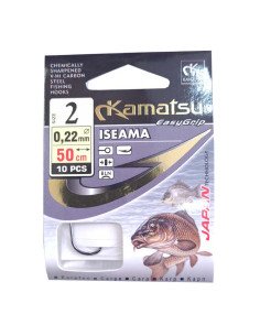 Kamatsu ISEAMA Karpfenhaken mit Vorfach 50cm 0,22mm Gr.2-Endtackle-JJ-Fishing