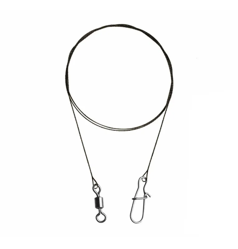 Dephin BOMB! 40cm Wolfram Vorfach mit Wirbel und Karabiner 2 Stk. 14kg Spinnfischen-Pre-Compartments-JJ-Fishing