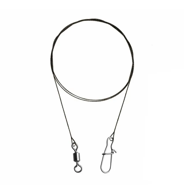 Dephin BOMB! 40cm Wolfram Vorfach mit Wirbel und Karabiner 2 Stk. 14kg Spinnfischen-Pre-Compartments-JJ-Fishing