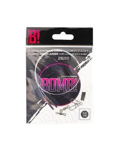 Dephin Bomb! Fluorocarbon Vorfach mit Wirbel und Karabiner 2 Stück Länge 45cm Tragkraft 18kg Vorfächer-Vorfächer-JJ-Fishing 2