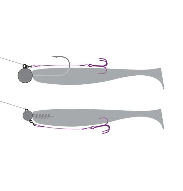 Dephin Bomb! Twisto Rigs Größe 4 8cm 3 Stück Wolfram Vorfächer mit Drillingshaken-Vorfächer-JJ-Fishing