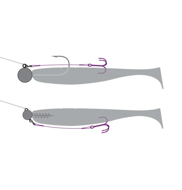 Dephin Bomb! Twisto Rigs Größe 2 10cm 3 Stück Wolfram Vorfächer mit Drillingshaken-Vorfächer-JJ-Fishing