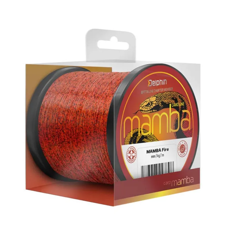 Delphin Mamba Carp Camouflage Fire 0,30mm 7kg 600m Orange Angelschnur-Schnüre-JJ-Fishing