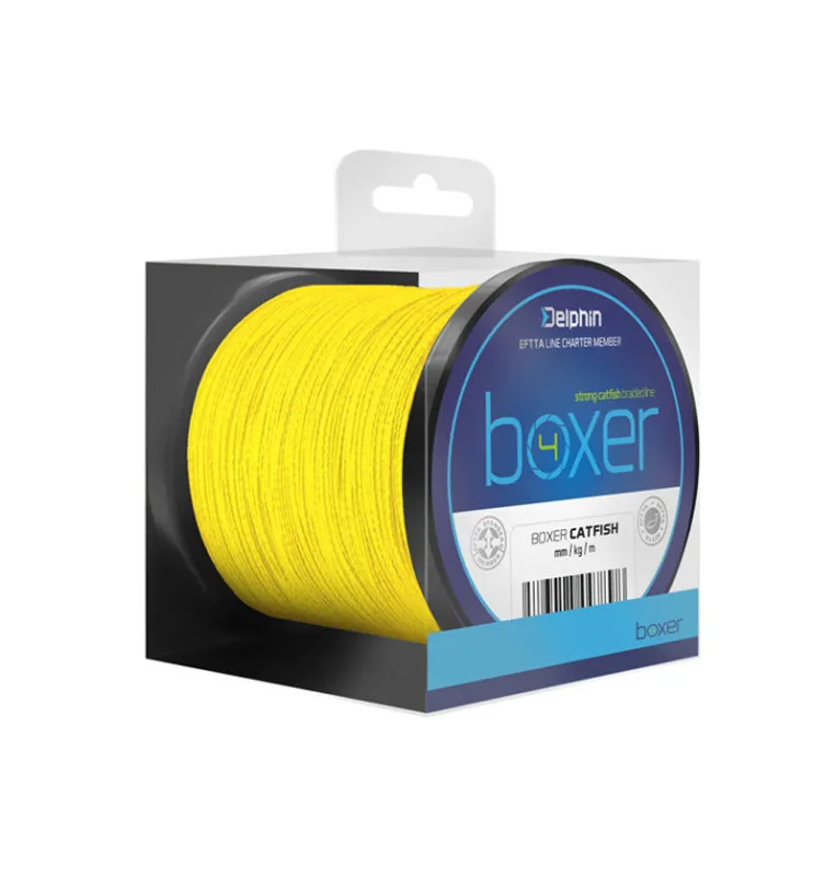 Delphin Boxer 4 Fluo Gelb Ø0,70mm 62,8kg 250m geflochtene Wels Schnur-Schnüre-JJ-Fishing