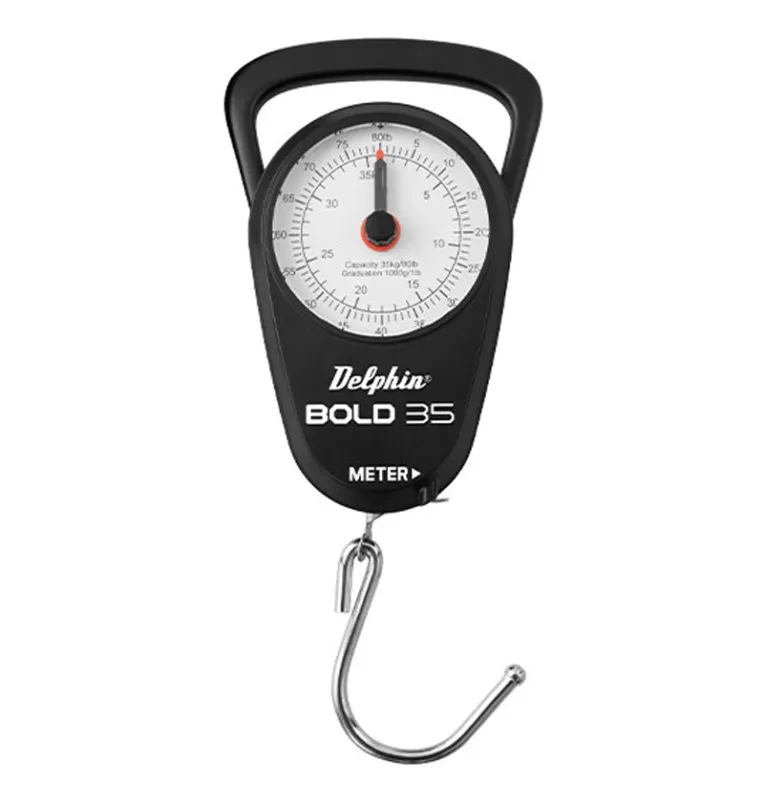 Delphin Mechanische Waage Bold 35 Analoge Angelwaage bis 35Kg-Abhakmatten & Wiegeschlingen-JJ-Fishing
