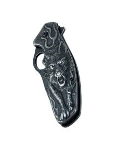 Anglo Arms Lock Knife with 3D Wolf Design-Messer-JJ-Fishing 2