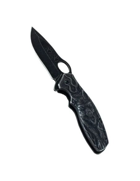Anglo Arms Lock Knife with 3D Wolf Design-Messer-JJ-Fishing