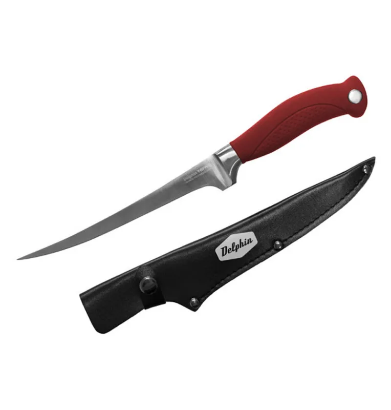 Delphin Yapan Filetiermesser mit Scheide Japan Edelstahl-Messer-JJ-Fishing