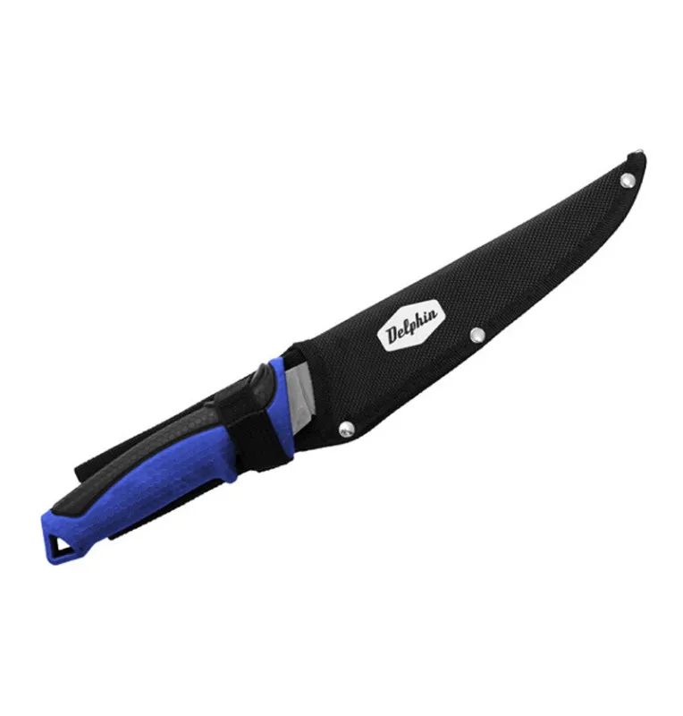 Delphin Ergono Filetmesser Blau Profi Messer mit Scheide-Messer-JJ-Fishing