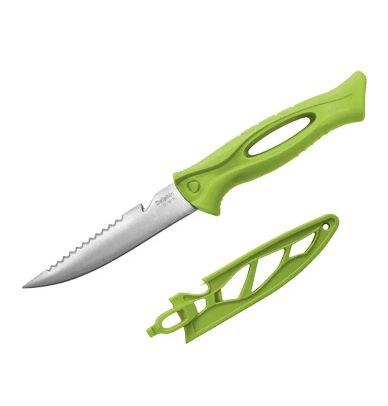 Delphin B-Mini Messer mit Scheide Grün-Messer-JJ-Fishing