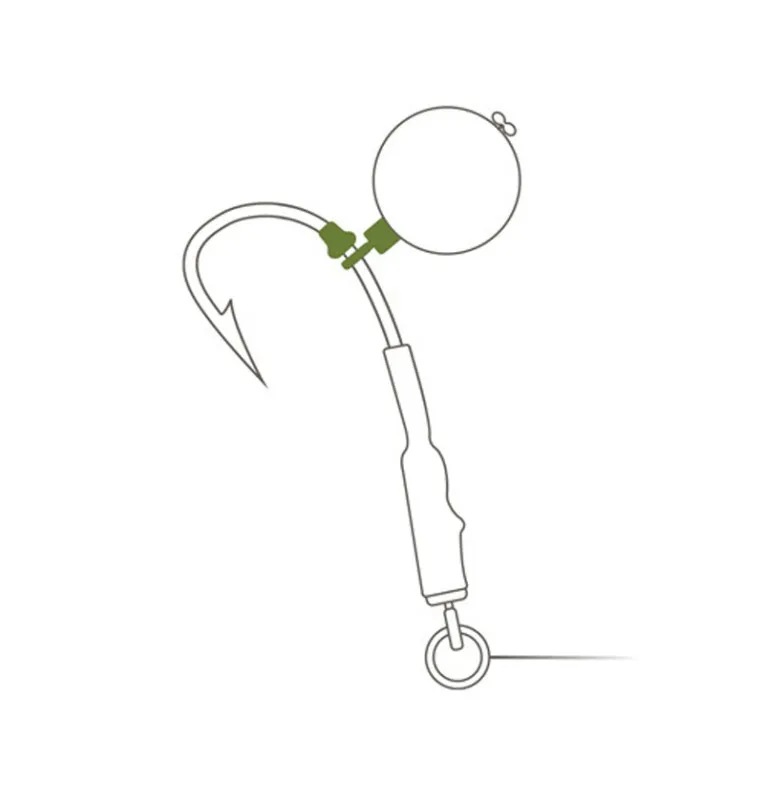 Delphin The End Ronnie Wirbel Größe 7 + Gummi Stopper Ronny Rig-Vorfachmaterial & Montage-Zubehör-JJ-Fishing