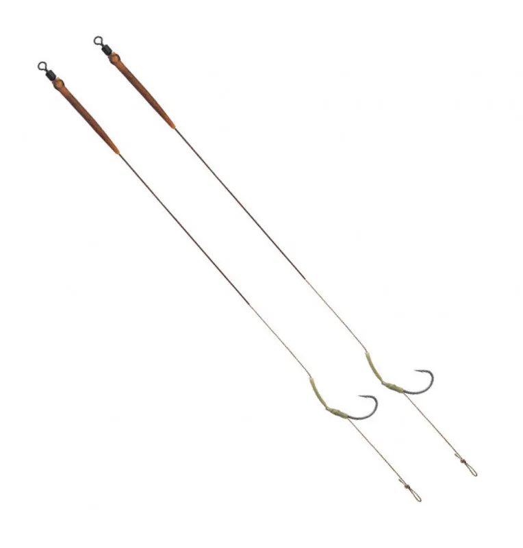 Delphin The End Skin Rig 25lb 20cm Hakengröße 4 2 Stück Karpfen Vorfach-Vorfächer-JJ-Fishing