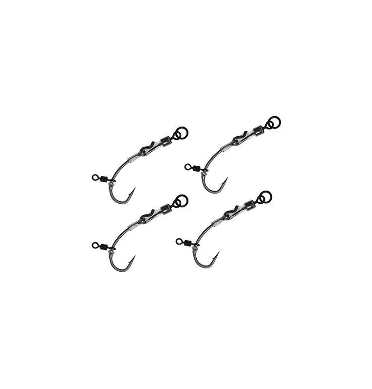 Delphin The End Ronnie Rig 4 pieces size 6 Leader material-Leader material & mounting accessories-JJ-Fishing
