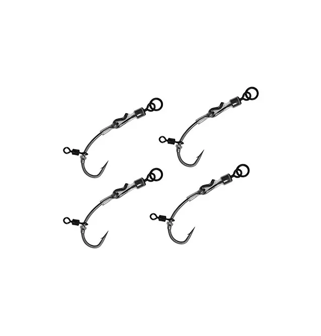 Delphin The End Ronnie Rig 4 pieces size 6 Leader material-Leader material & mounting accessories-JJ-Fishing