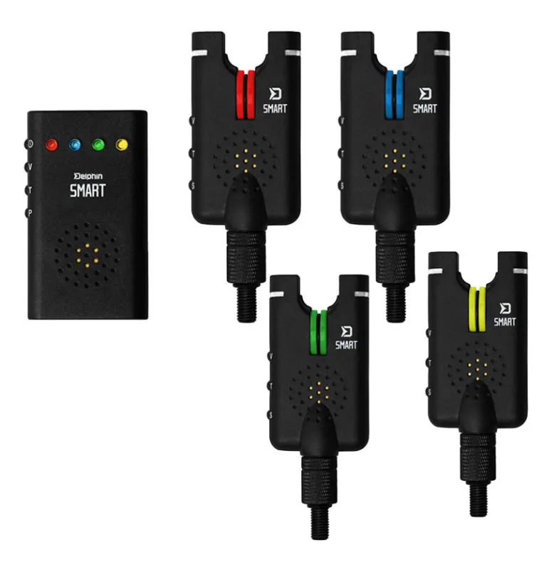 Delphin Smart 4+1 Funk-Bissanzeiger Set mit Transportkoffer-Bissanzeiger & Bobbins-JJ-Fishing
