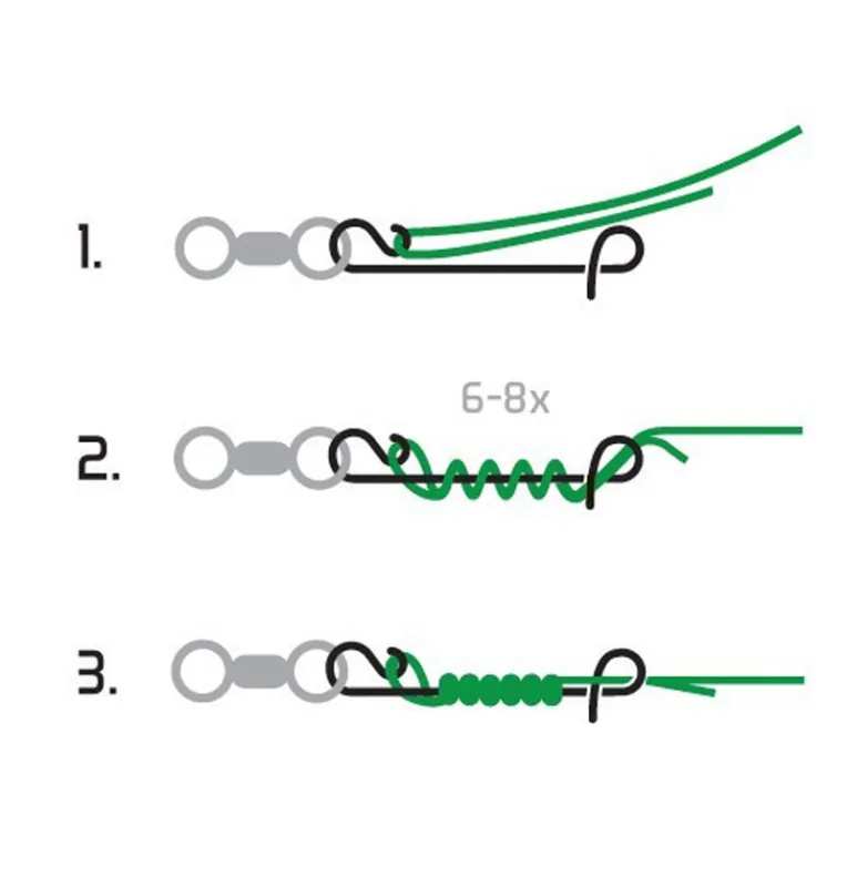 Delphin C-02 Not a knot BN/XS 10Stk. Knotenlos Verbinder Knotless Connector-Swivels-JJ-Fishing
