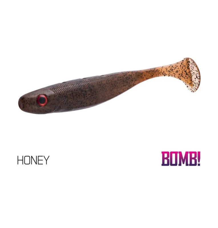 Delphin BOMB! Kunstköder Gummifisch Rippa 5Stk. 10cm HONEY-Rubber fish / rubber baits-JJ-Fishing