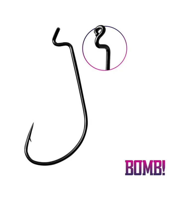 Delphin Bomb! D-Shot Offs Worm 5 Stück Größe 2 Offset Angelhaken-Hook & Co-JJ-Fishing