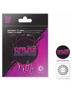 Delphin Bomb! Wolfram Vorfach mit Wirbel und Karabiner 2 Stück 15cm 5kg-Vorfachmaterial & Montage-Zubehör-JJ-Fishing 2