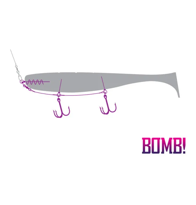 Delphin Bomb! Twisto MultiTrap 1 Stück Hakengröße 1 Länge 10cm Tragkraft 16kg Zusatzdrillings System-Hook & Co-JJ-Fishing