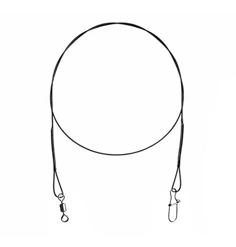 Delphin bomb! Titanium steel wire with swirl and carabiner 2 pieces length 35cm load capacity 12kg steel fans-Leader material...