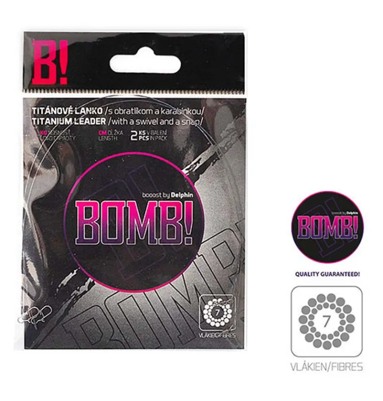 Delphin Bomb! Titanium Stahldraht mit Wirbel und Karabiner 2 Stück Länge 35cm Tragkraft 12kg Stahlvorfächer-Vorfachmaterial &...