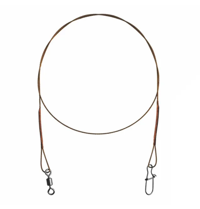 Delphin Bomb! Stahlvorfach mit Wirbel und Karabiner 2 Stück Länge 40cm Tragkraft 14kg Vorfächer-Vorfachmaterial & Montage-Zub...