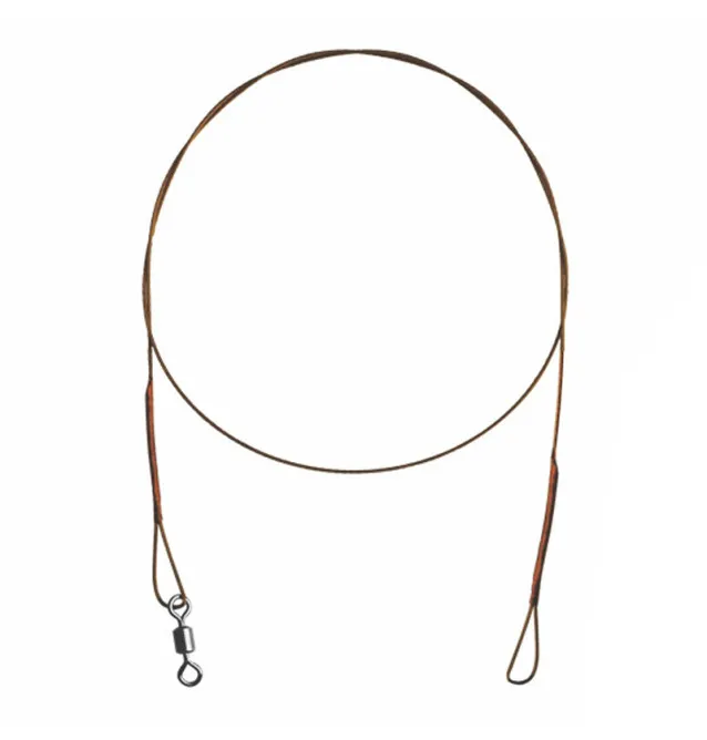 Delphin Bomb! Stahlvorfach mit Wirbel und Schlaufe 2 Stück Länge 60cm Tragkraft 14kg Vorfächer-Vorfachmaterial & Montage-Zube...