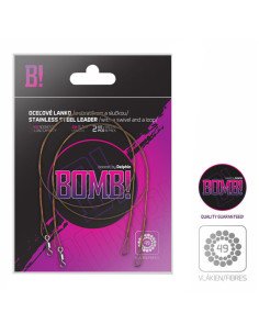 Delphin Bomb! Stahlvorfach mit Wirbel und Schlaufe 2 Stück Länge 60cm Tragkraft 14kg Vorfächer-Vorfachmaterial & Montage-Zube... 2