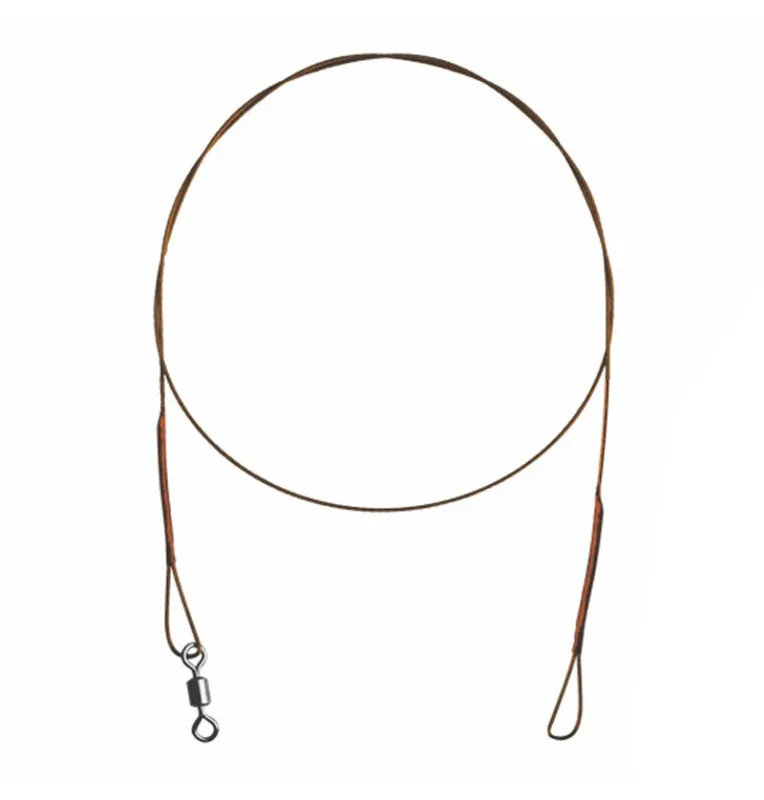 Delphin Bomb! Stahlvorfach mit Wirbel und Schlaufe 2 Stück Länge 50cm Tragkraft 11kg Vorfächer-Vorfachmaterial & Montage-Zube...