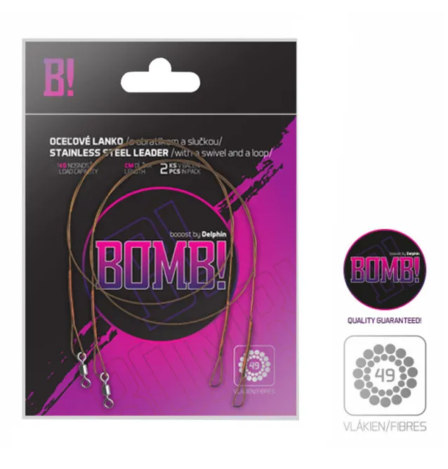 Delphin bomb! Steel leader with swirl and loop 2 pieces length 50cm load capacity 11kg Fan-Leader material & mounting accesso...