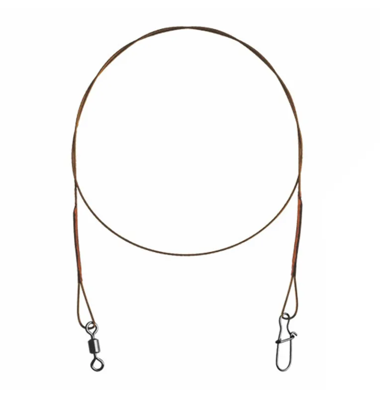 Delphin Bomb! Stahlvorfach mit Wirbel und Karabiner 2 Stück Länge 20cm Tragkraft 7kg Vorfächer-Vorfachmaterial & Montage-Zube...