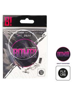 Delphin Bomb! Fluorocarbon Vorfach mit Wirbel und Karabiner 2 Stück Länge 20cm Tragkraft 7kg Vorfächer-Vorfachmaterial & Mont... 2