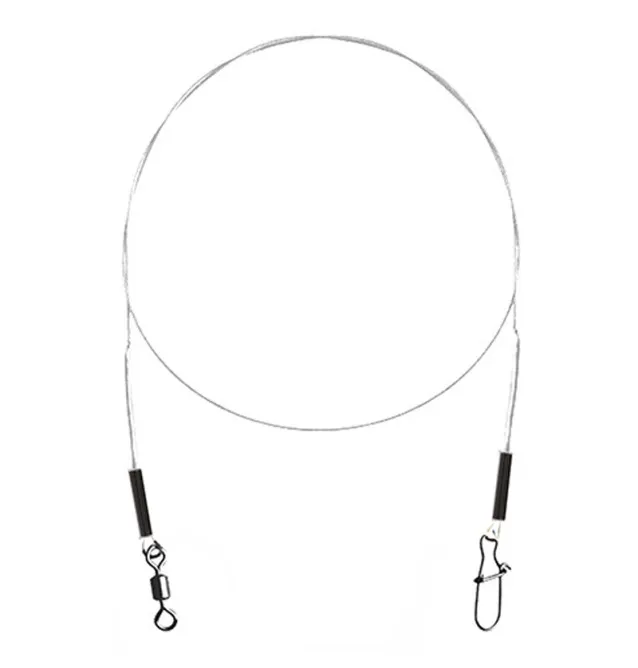 Delphin Bomb! Fluorocarbon Vorfach mit Wirbel und Karabiner 2 Stück Länge 15cm Tragkraft 5kg Vorfächer-Vorfachmaterial & Mont...