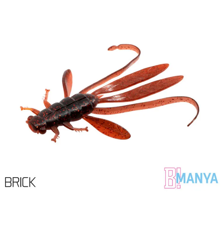 Delphin Manya Nymfa UVs 5pcs Length 10.5cm Brick Active Salted Rubber Baits-Rubber fish / rubber baits-JJ-Fishing